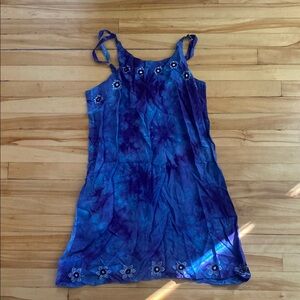 Blue Tie-Dye Sleeveless Dress